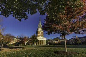 View of Wake forest campus