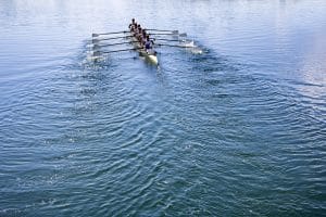 View of rowers in a competition.