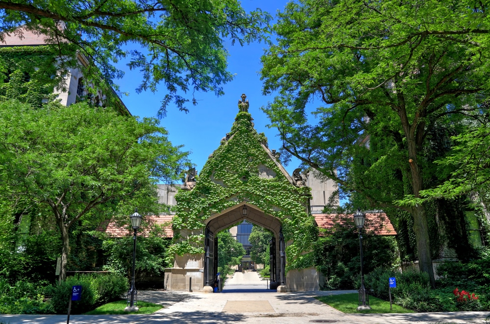 View of University of Chicago entrance