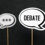 A debate icon to signify the top speech competitions for high school students.