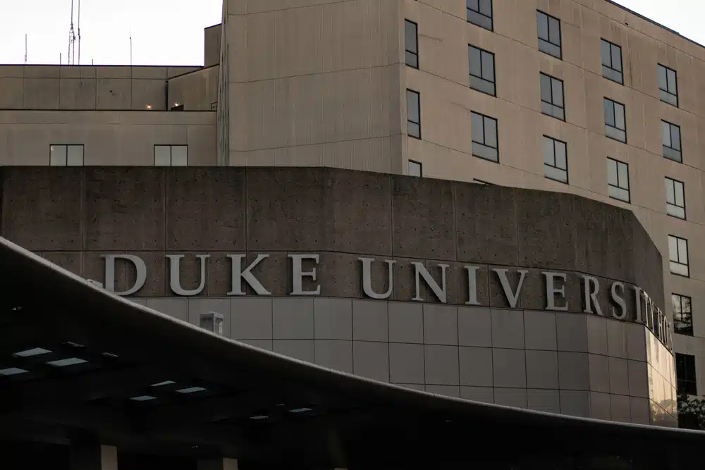 Duke University exterior and sign