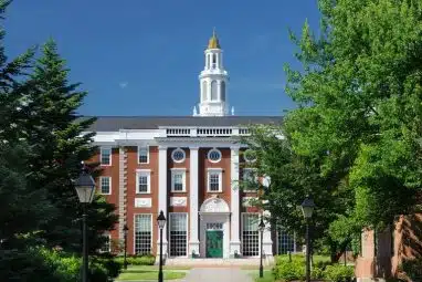 Harvard university building on campus