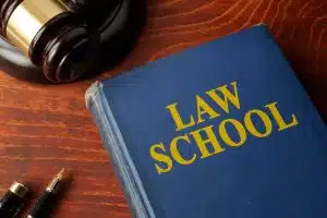 Law school on a book and a gavel