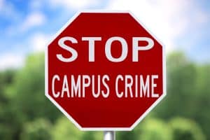 Stop campus crime sign