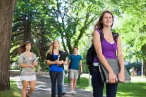 University students on their way to class