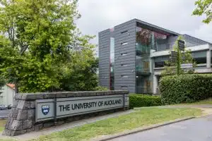 Sign and logo of University of Auckland