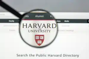 Harvard.edu website homepage. Harvard logo visible.