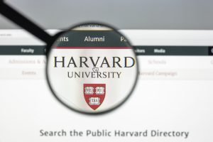 Harvard.edu website homepage. Harvard logo visible.