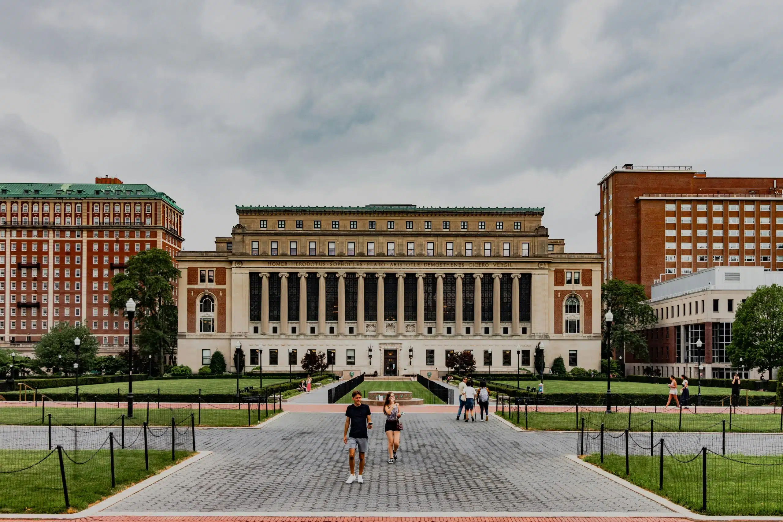 Columbia University campus in New York City, showing where Columbia University is located with Low Memorial Library and central quad
