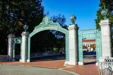 Sather Gate at UC Berkeley on a sunny day, symbolizing important information about the UC Berkeley application deadline.