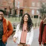 Students going to class with the easiest college classes