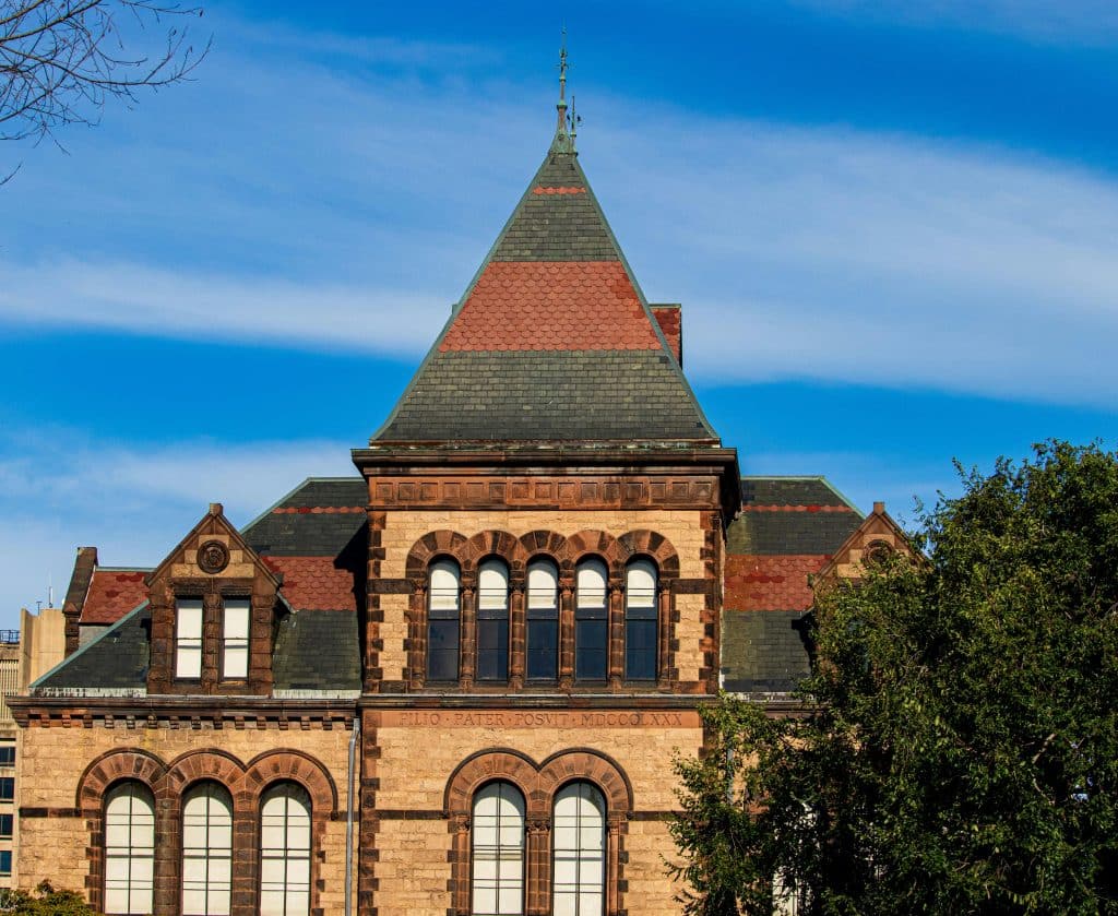 Sayles Memorial Hall on the Campus of Brown University, a building new Brown freshman dorms