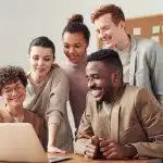 high school students attending business internships