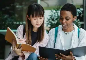 UCLA premed students studying together