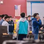 students gathered for the usna summer stem