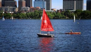 MIT Sailing boat on the Charles river between Boston and Cambridge