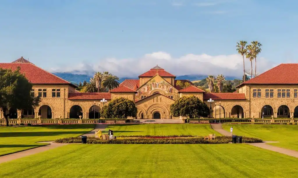 an image of stanford's building linked with the information-when do stanford decisions come out for students seeking admission