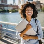 student smiling after knowing when do georgia tech decisions come out