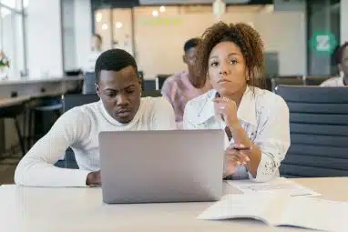 2 students thinking about the possibility of taking dual degree programs