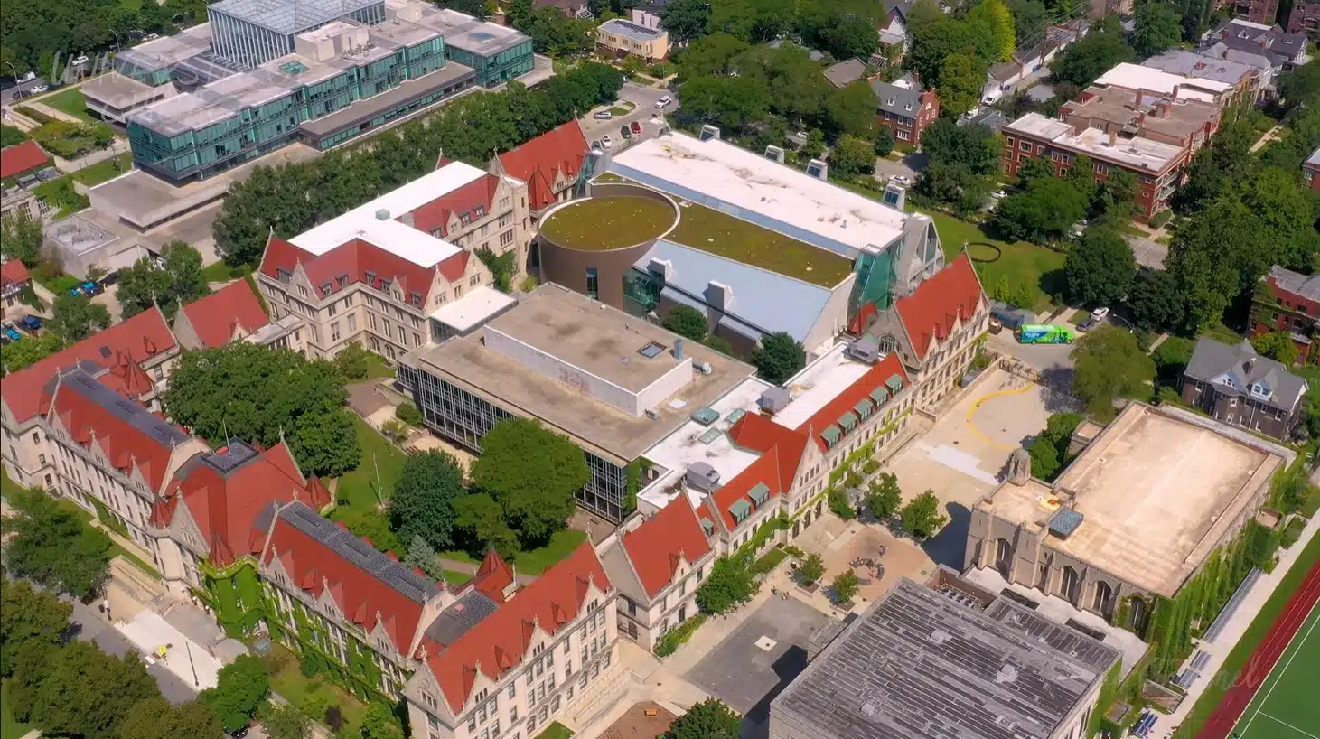 UChicago campus aerial shot