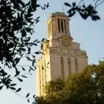 UT Austin Tower on the University of Texas campus in Austin, Texas, showing where UT Austin is located.
